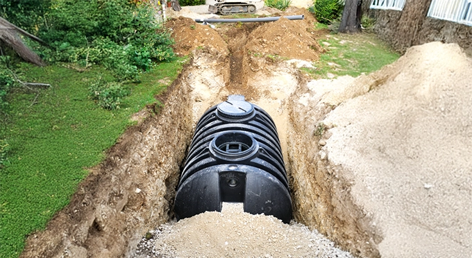 off-grid septic holding tank